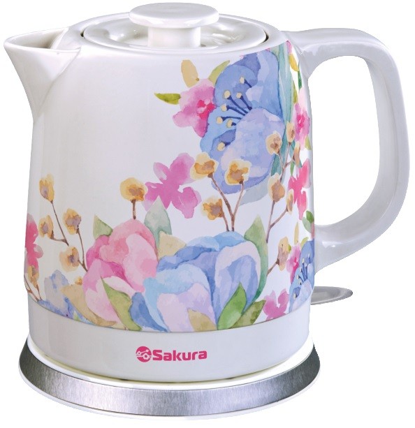 Чайник электрический керамический Sakura SA-2034F Весенние цветы 