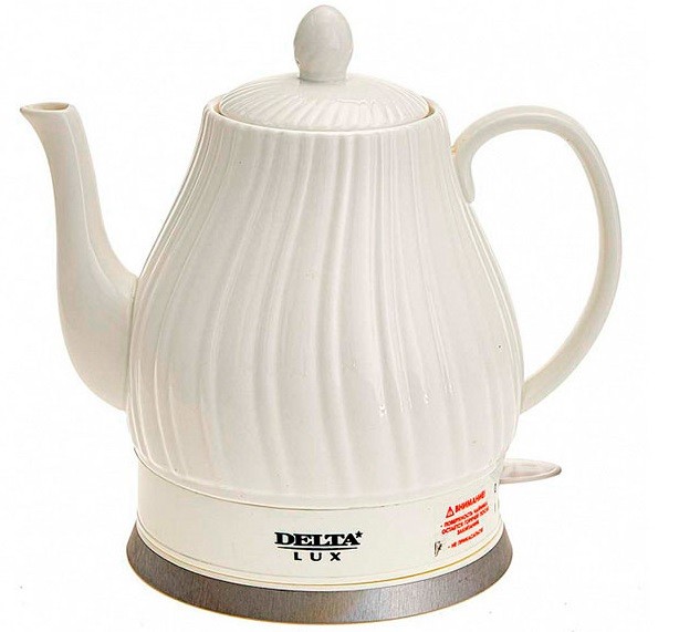 Чайник керамический DELTA LUX DL-1006, 1500Вт, 1500мл