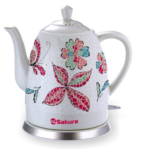 Чайник керамический электрический Sakura SA-2031SF каменный цветок 