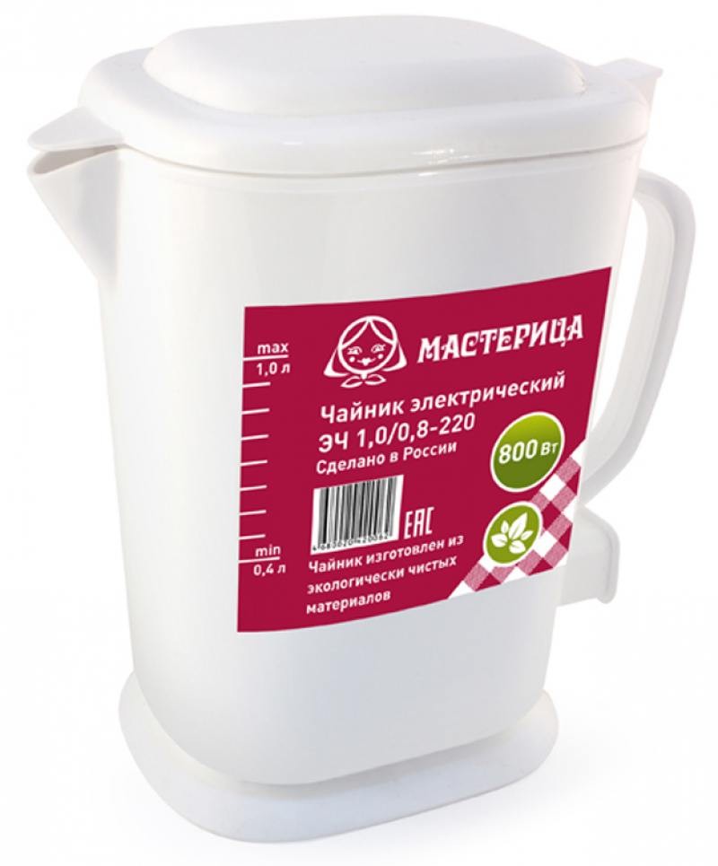 Чайник электрический Мастерица ЭЧ-1,0/0,8-220Б белый